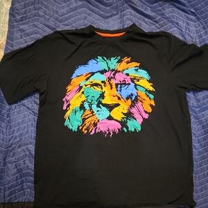 Colorful Lion Graphic T-Shirt Men 2XLT